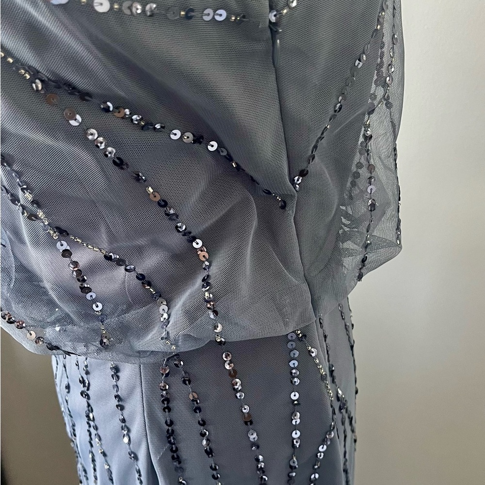 Adrianna Papell Embellished One Shoulder Gown - Picture 7 of 8